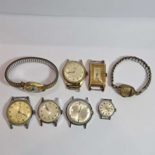Lot of 8 vintage mechanical watches for spares - Not working