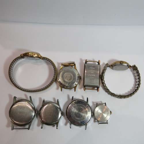 Lot of 8 vintage mechanical watches for spares - Not working
