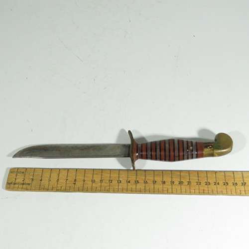 Handmade dagger with metal and leather sheath