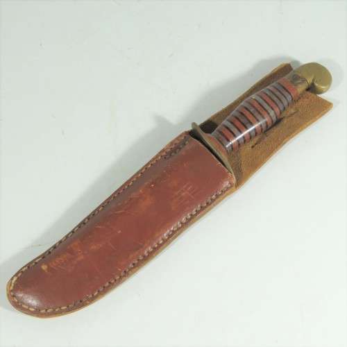 Handmade dagger with metal and leather sheath