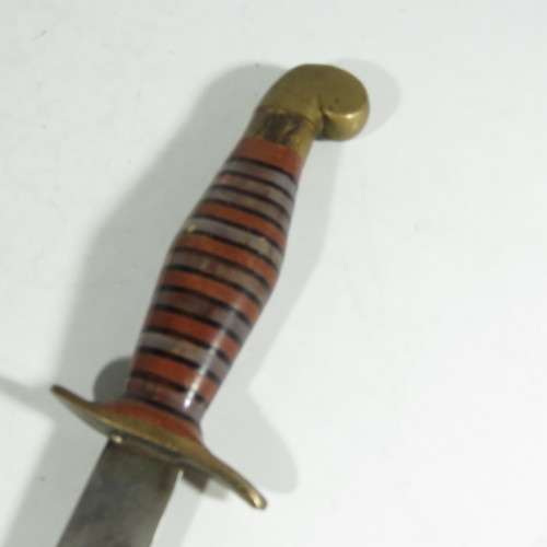 Handmade dagger with metal and leather sheath