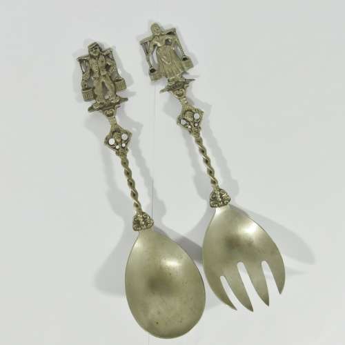 Vintage Dutch salad spoon and fork