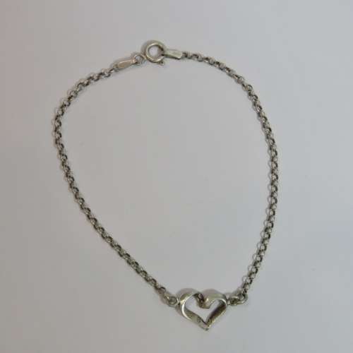 Sterling silver heart bracelet - Weighs 2,1 grams