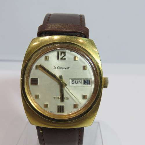 Vintage Tiros Le Cheminant automatic mens watch - Working with day/date