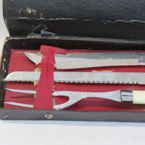 Vintage Stainless Steel carving set - Repaired - In box