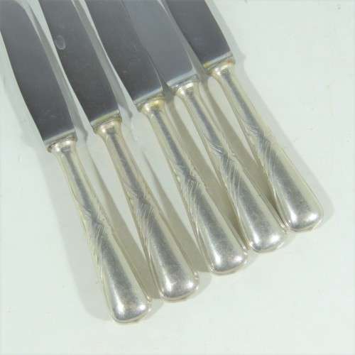 Lot of 5 WMF knifes - Silverplated handles