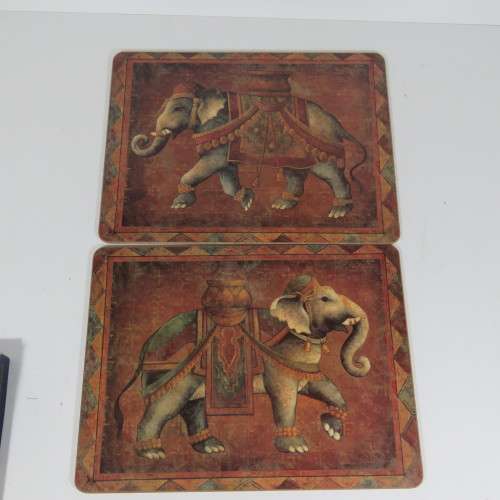 Pimpernel Premier Collection (elephant expression) Art for the Table 6 place mats and 6 coasters