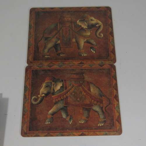 Pimpernel Premier Collection (elephant expression) Art for the Table 6 place mats and 6 coasters