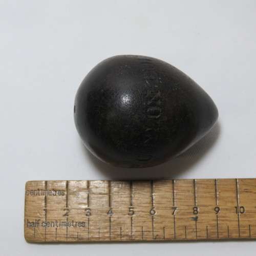 Boer War trench art POW wooden darning egg made by JHAP in Ceylon 1901