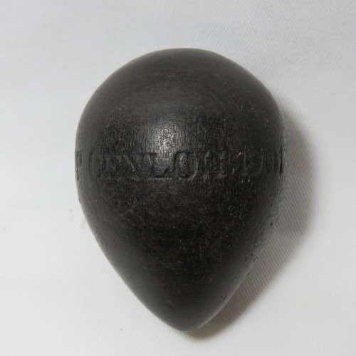 Boer War trench art POW wooden darning egg made by JHAP in Ceylon 1901