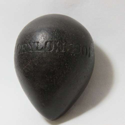 Boer War trench art POW wooden darning egg made by JHAP in Ceylon 1901