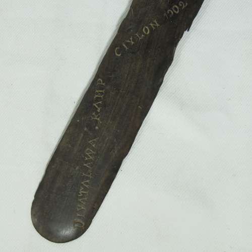 Boer War POW trench art page turner - Diyatalawa Kamp Ceylon 1902