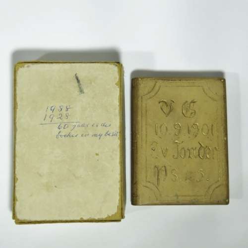 Boer War POW trench art Stone Bible - E van Tonder - 10.9.1901
