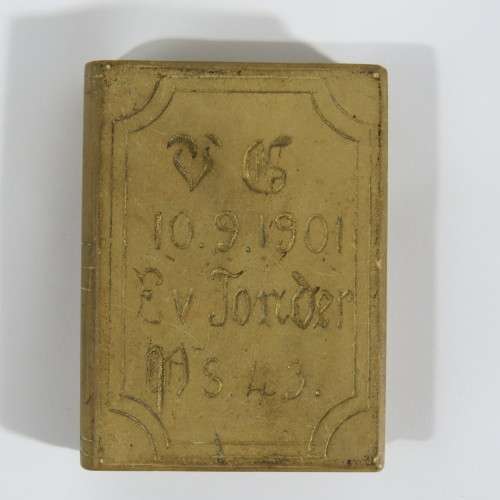Boer War POW trench art Stone Bible - E van Tonder - 10.9.1901