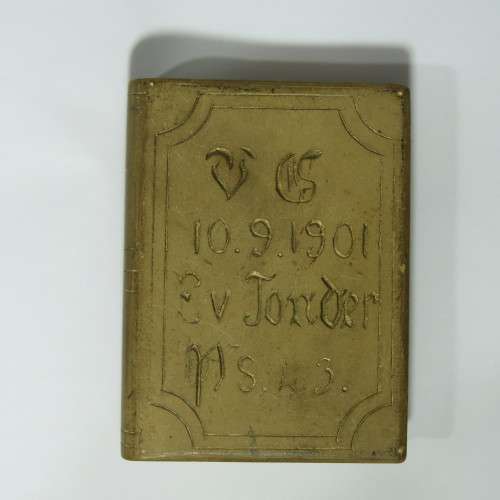 Boer War POW trench art Stone Bible - E van Tonder - 10.9.1901