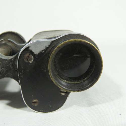 Antique E. Burmester Cape Town binoculars in leather case - One eye piece missing