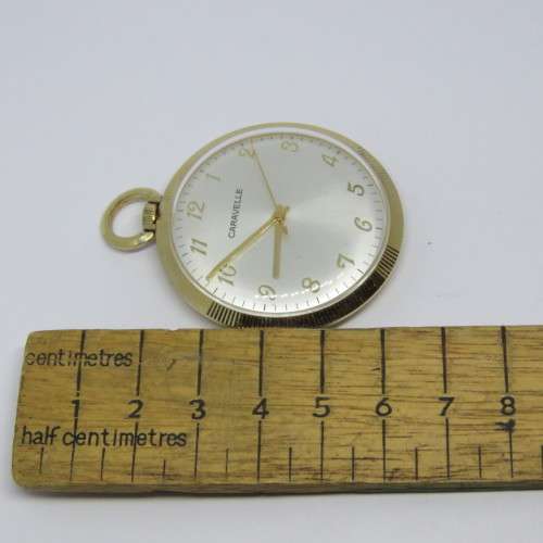 Vintage Caravelle goldplated dress pocket watch - Runs and stops