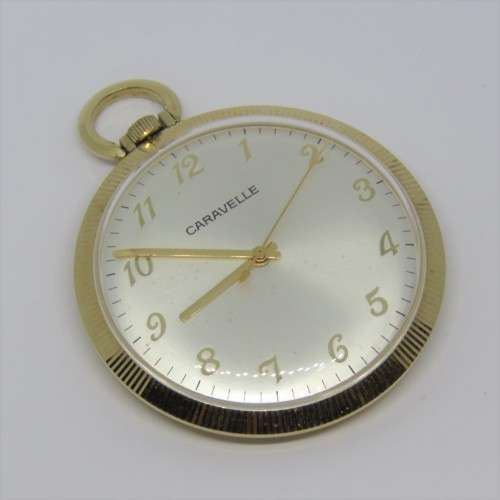 Vintage Caravelle goldplated dress pocket watch - Runs and stops