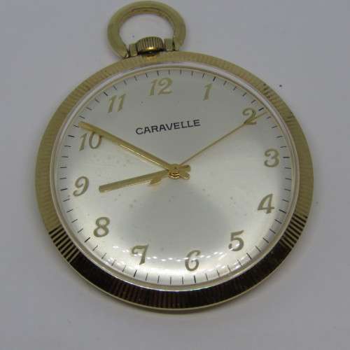 Vintage Caravelle goldplated dress pocket watch - Runs and stops