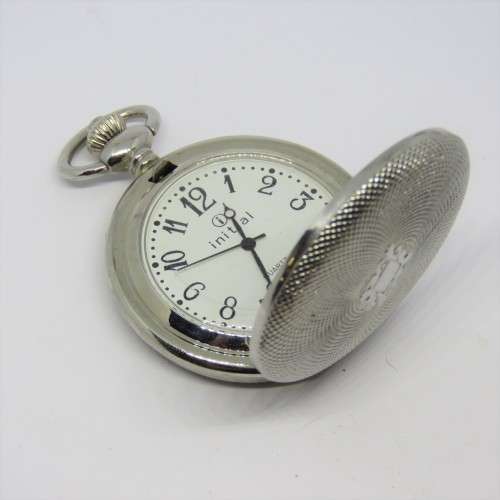 Initial Quartz full hunter fashion pocket watch - Working