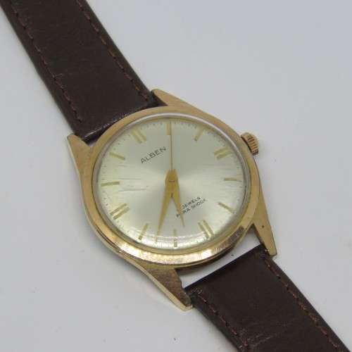 Vintage Alben Para Shock manual wind mens watch - Working