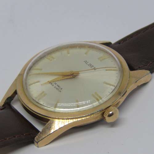 Vintage Alben Para Shock manual wind mens watch - Working