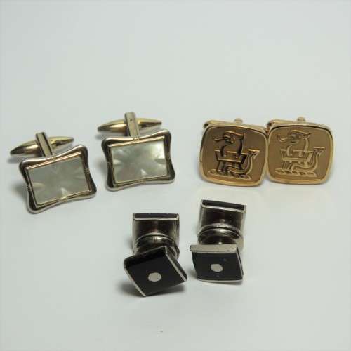 3 Pairs of vintage cufflinks