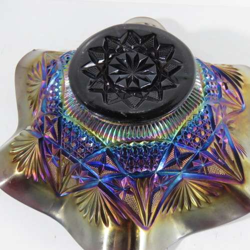 Beautiful purple carnival glass fruit bowl