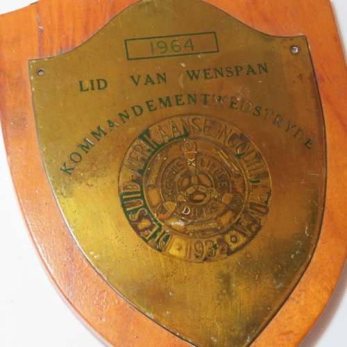 1964 Suid Afrikaanse Noodhulpliga Kommandement - Wedstryde wenspan plaque