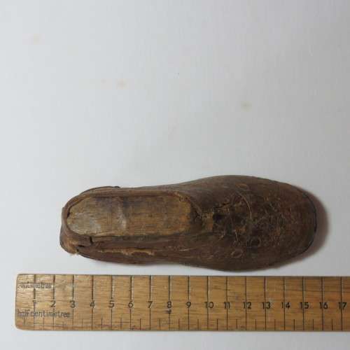 Antique wooden shoe form for toddler shoes