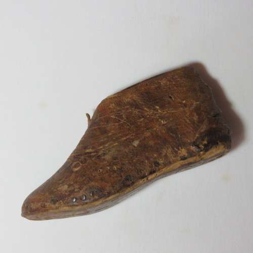 Antique wooden shoe form for toddler shoes