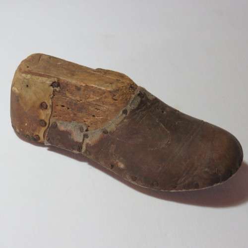 Antique wooden shoe form for toddler shoes