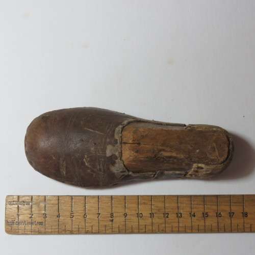 Antique wooden shoe form for toddler shoes
