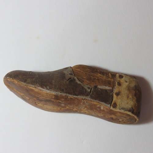 Antique wooden shoe form for toddler shoes
