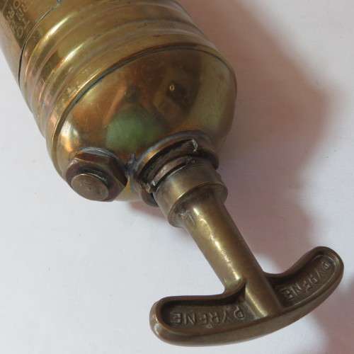 Antique Pyrene brass fire extinguisher
