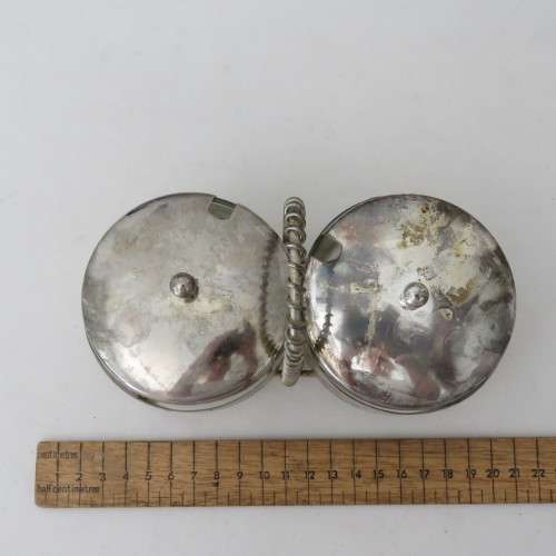 Silverplated double sugar bowl set