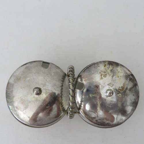 Silverplated double sugar bowl set