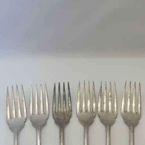 Set of 6 Vintage Angora silverplated EPNS forks
