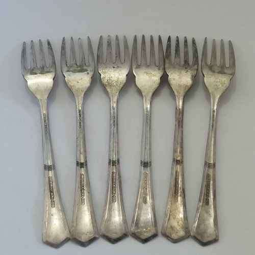 Set of 6 Vintage Angora silverplated EPNS forks