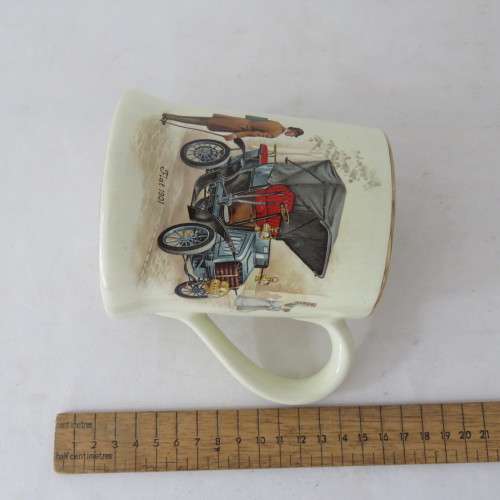 Fiat 1901 Crankhandle car porcelain mug