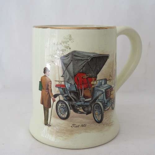 Fiat 1901 Crankhandle car porcelain mug