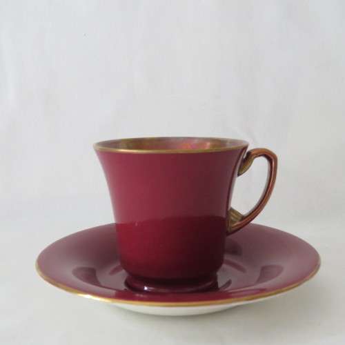 Crown Devon coffee jug with 3 saucers and espresso cups