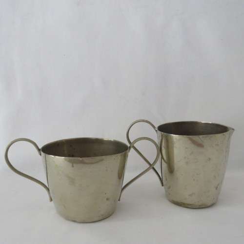 Vintage milk jug and sugar bowl - EPNS as used on trains plus coffee pot