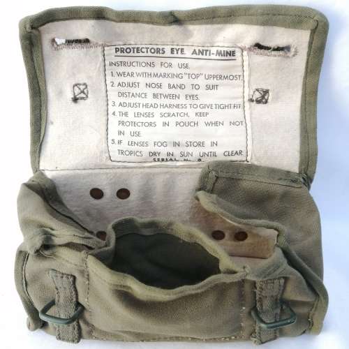 Military Anti Mine protectors eye goggles in pouch