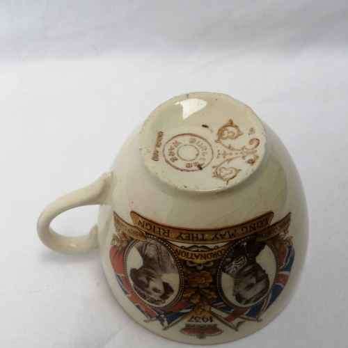 1937 King George VI coronation cup and saucer - Bergess ware