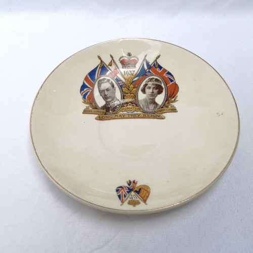 1937 King George VI coronation cup and saucer - Bergess ware