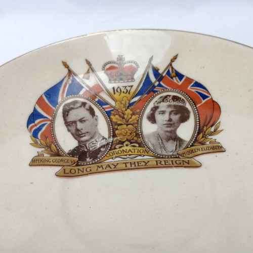 1937 King George VI coronation cup and saucer - Bergess ware