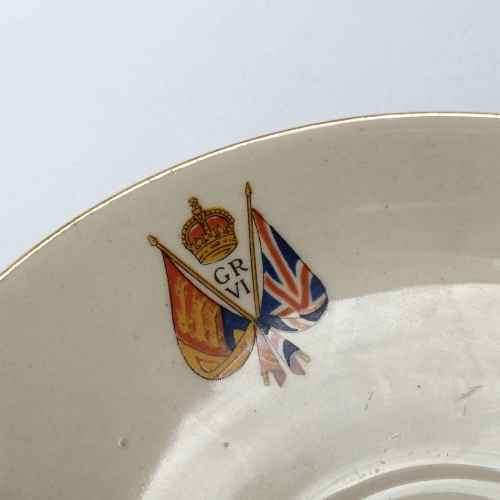 1937 King George VI coronation cup and saucer - Bergess ware