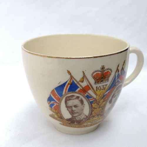 1937 King George VI coronation cup and saucer - Bergess ware