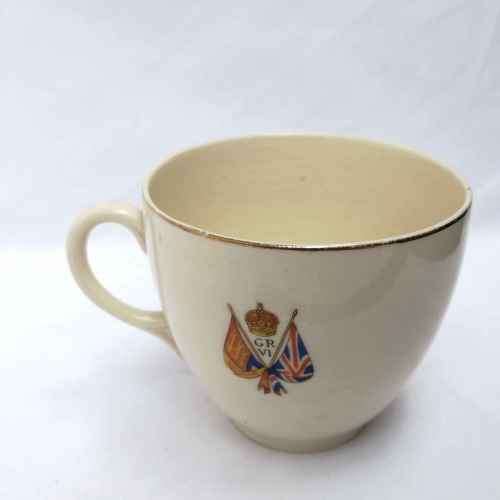 1937 King George VI coronation cup and saucer - Bergess ware